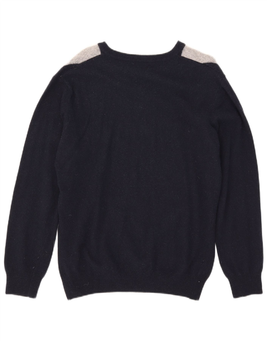 Filippo Riberti Maglione da uomo con scollo a V piccolo blu navy a rombi/diamante