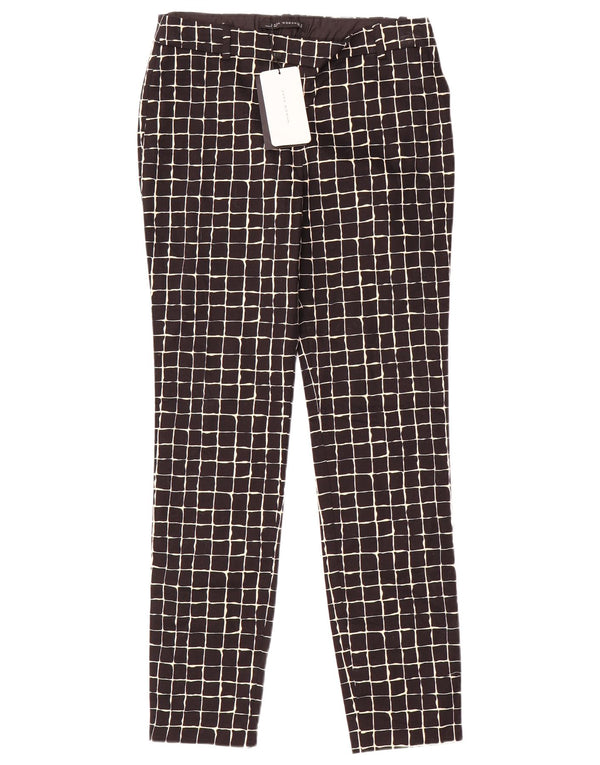 Pantaloni chino slim da donna Zara piccoli W26 L29 cotone a quadri neri