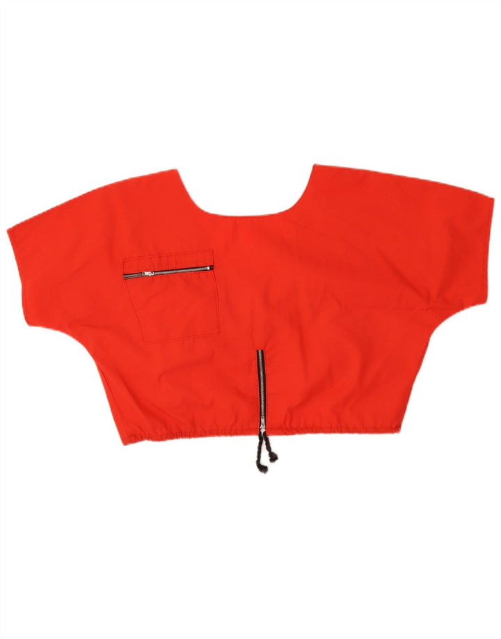 Top camicetta corta da donna VINTAGE UK 16 grande rosso