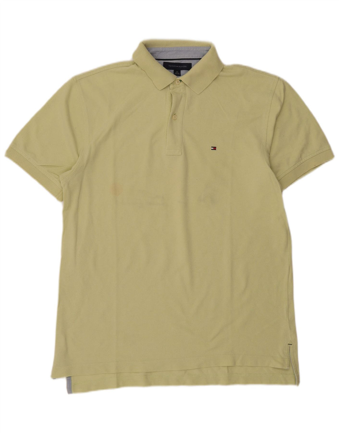 TOMMY HILFIGER Mens Polo Shirt Medium Yellow