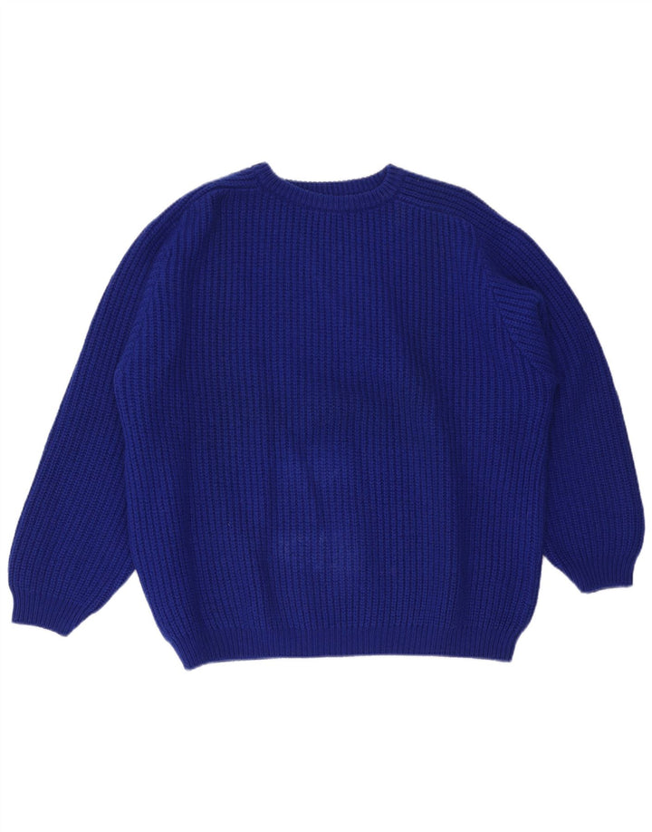 Maglione da uomo con scollo a barca Benetton IT 52 Large in lana blu