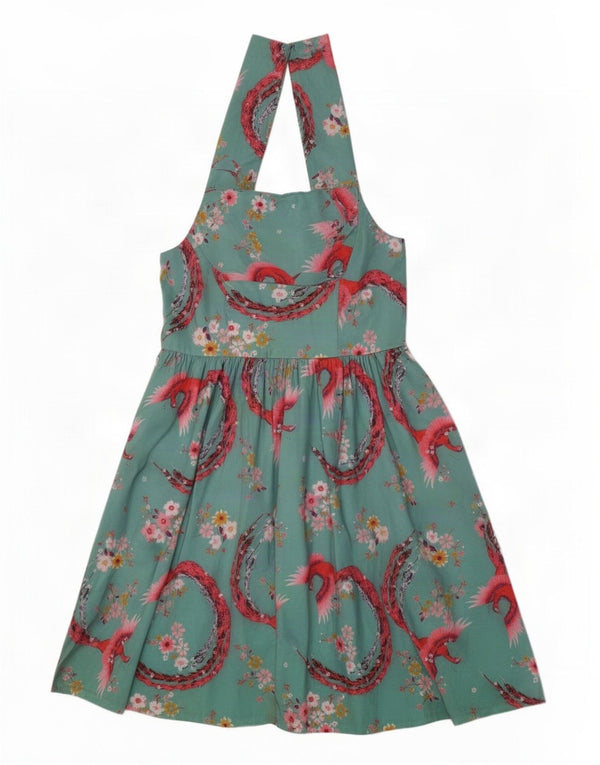 Abito da donna Lindy Bop Halter UK 18 XL Poliestere verde floreale