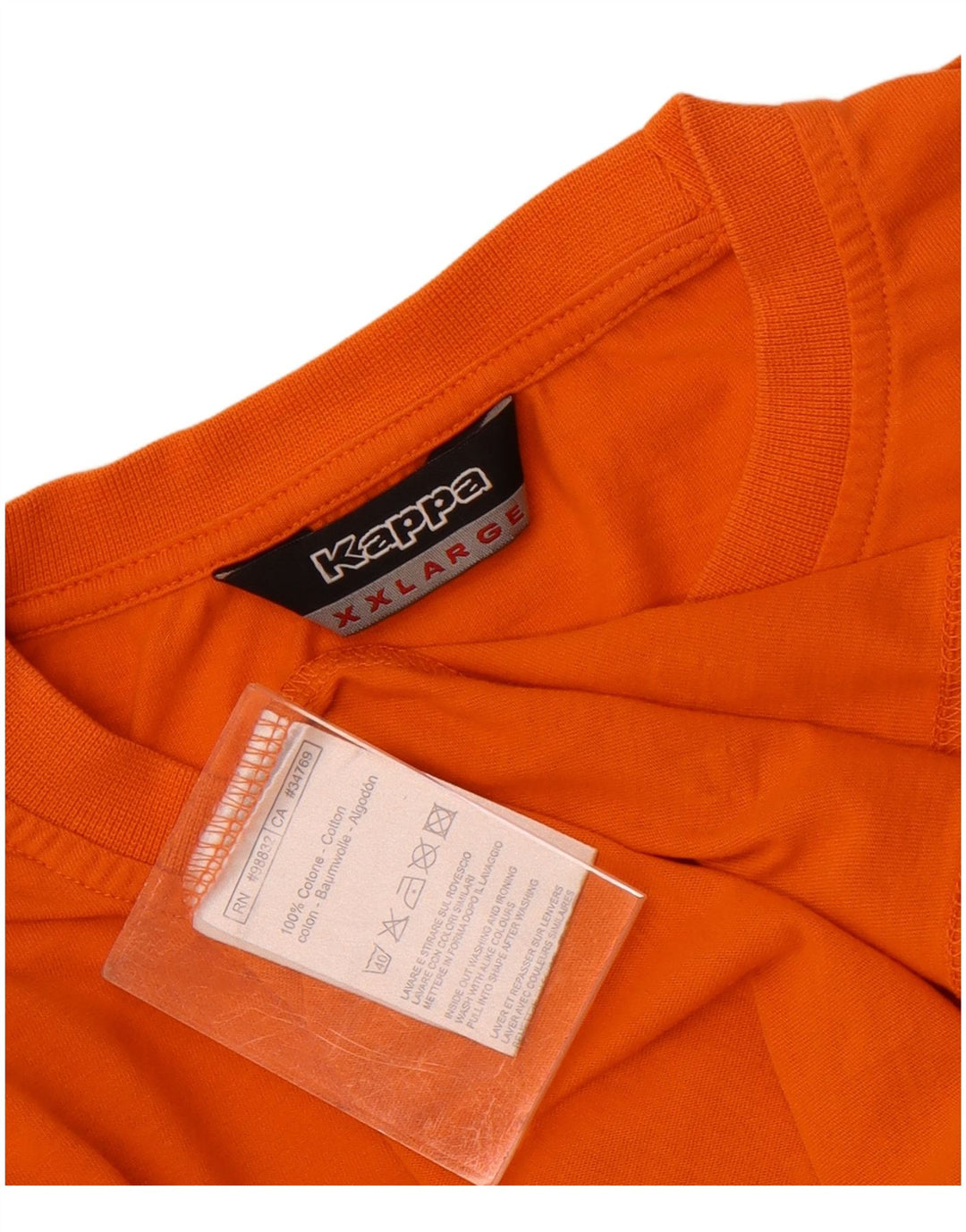 T-shirt uomo Kappa Top 2XL Arancione Cotone