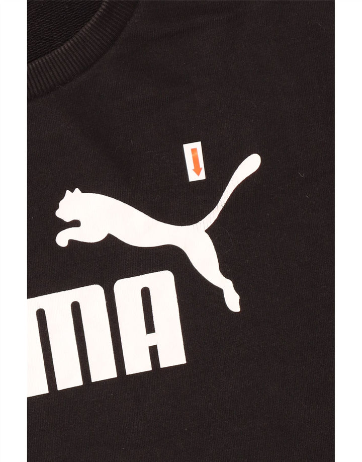 PUMA Felpa con grafica oversize da donna UK 10 Small Nera