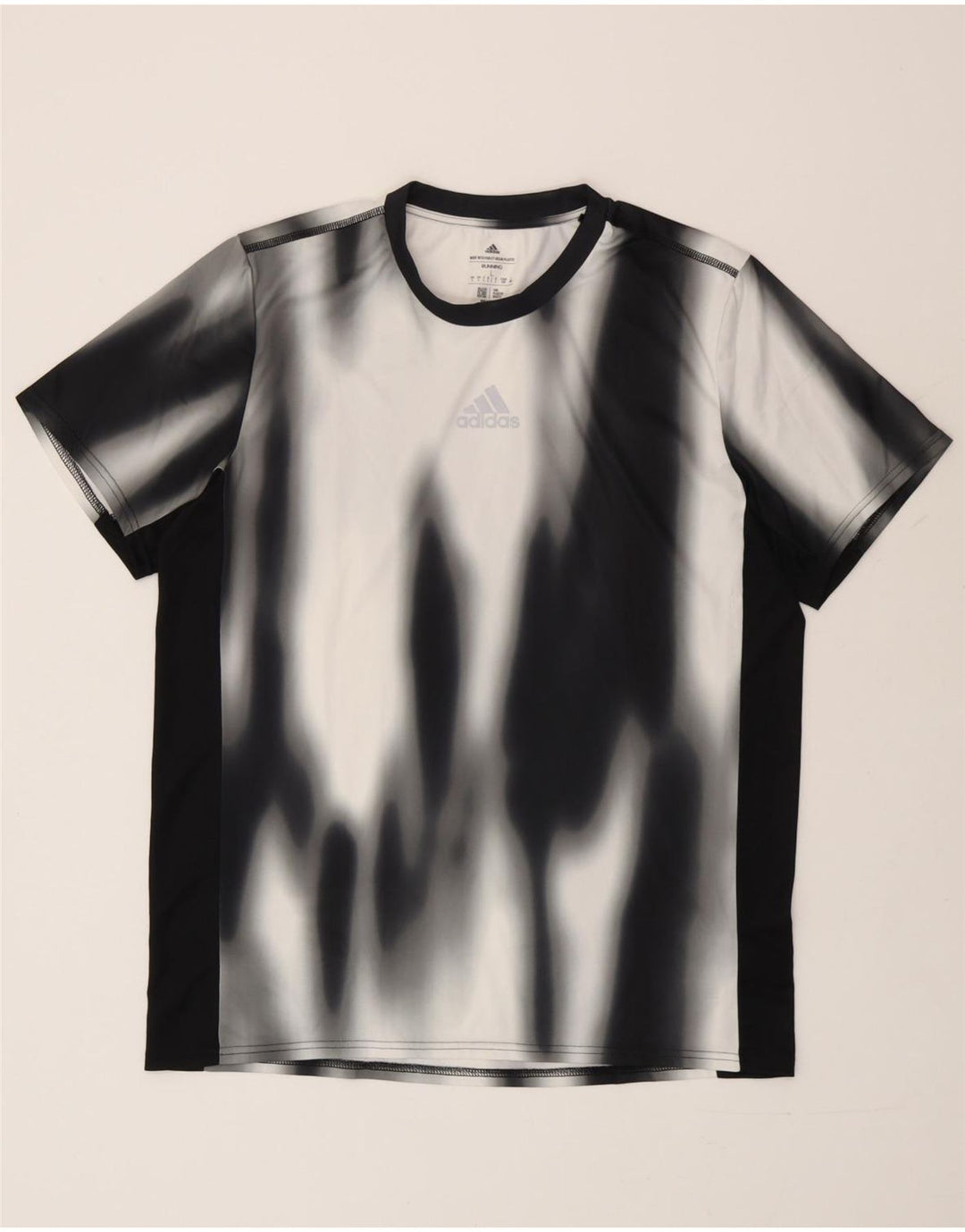 T-shirt da uomo Adidas Top Large nera in poliestere tie-dye