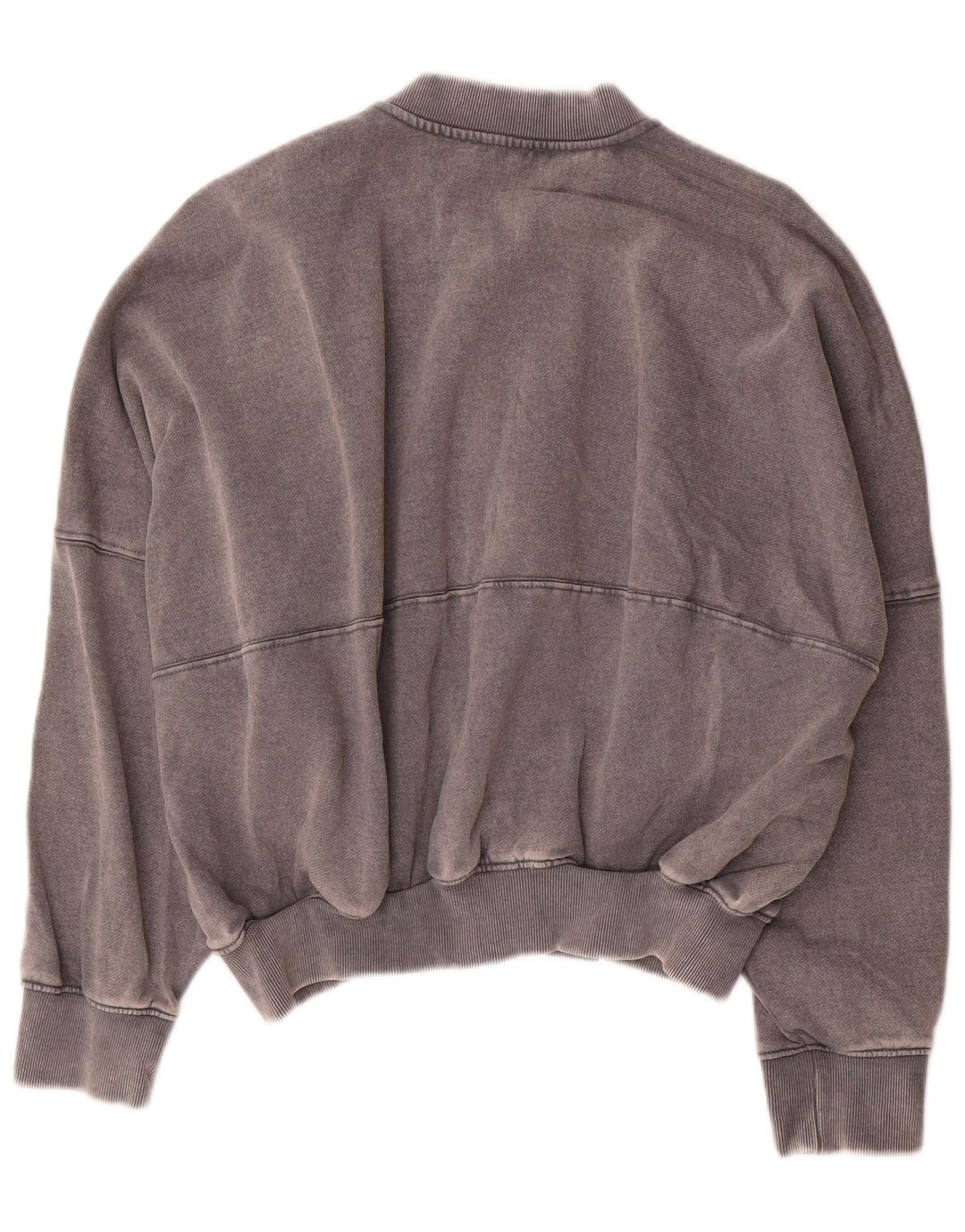 Giacca da ginnastica oversize corta da donna Zara UK 10 piccola in cotone grigio