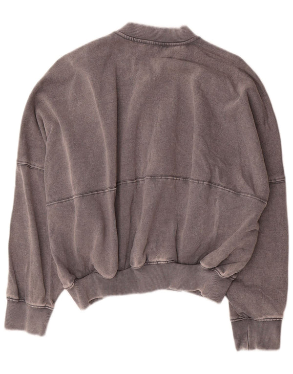 Giacca da ginnastica oversize corta da donna Zara UK 10 piccola in cotone grigio