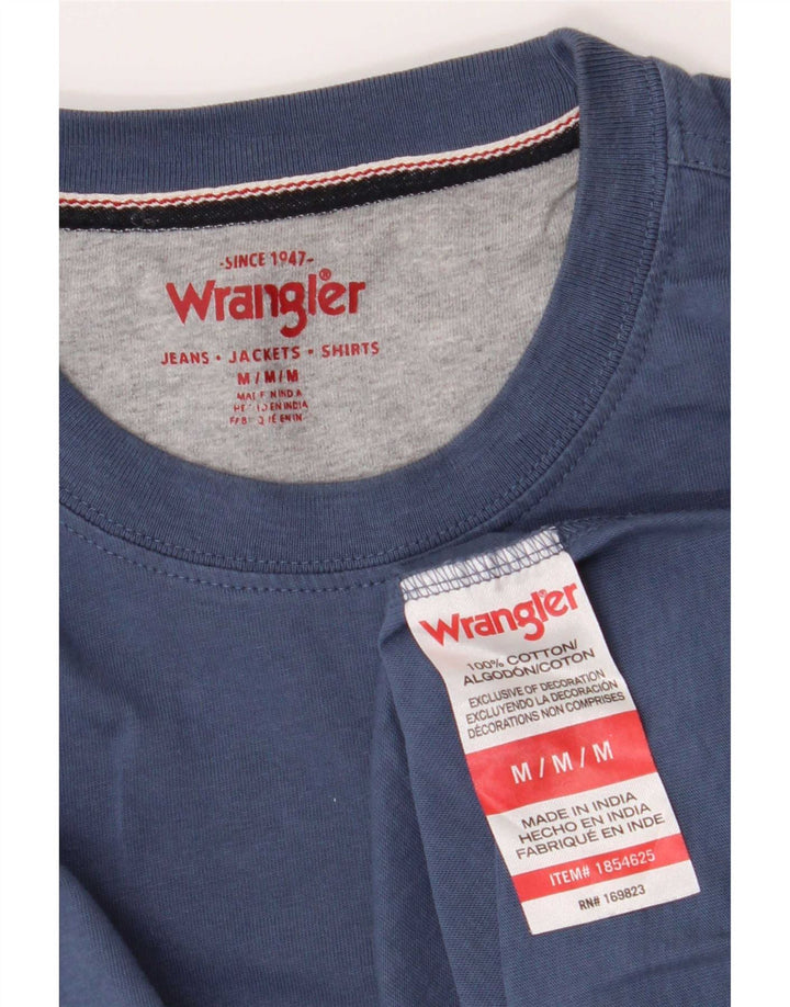 T-shirt da uomo Wrangler Top in cotone blu medio