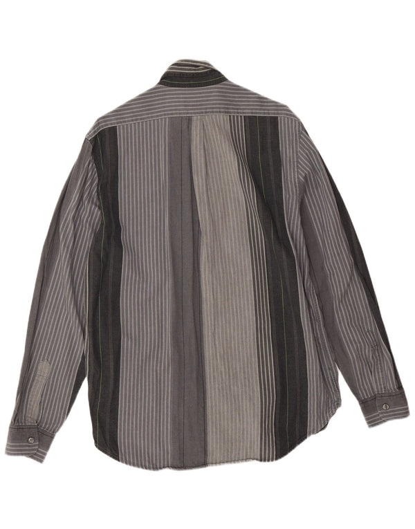 Camicia Uomo Trussardi Jeans XL Cotone Rigato Grigio
