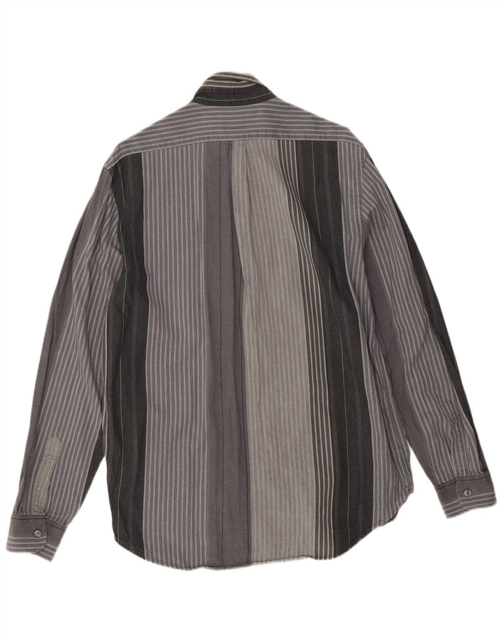 Camicia Uomo Trussardi Jeans XL Cotone Rigato Grigio