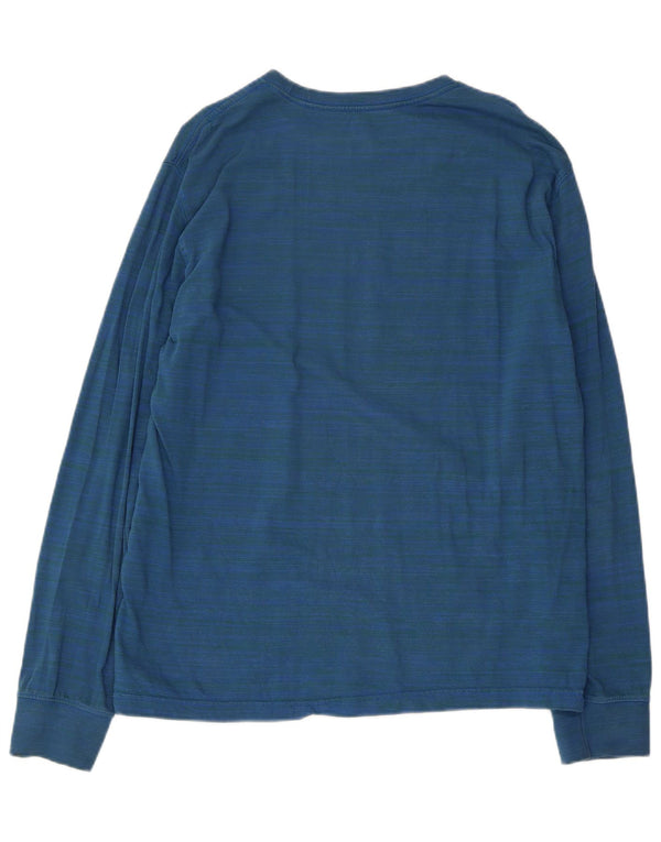 Levi's Maglia da uomo a maniche lunghe in cotone gessato blu largo