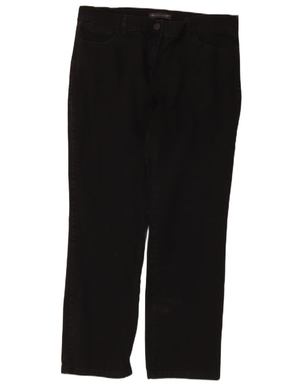 Pantaloni casual dritti da donna Marks & Spencer UK 16 Large W34 L27 Neri