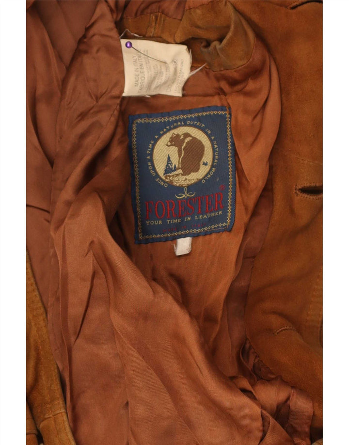 Giubbotto bomber in pelle scamosciata da uomo Forester UK 40 grande in pelle beige