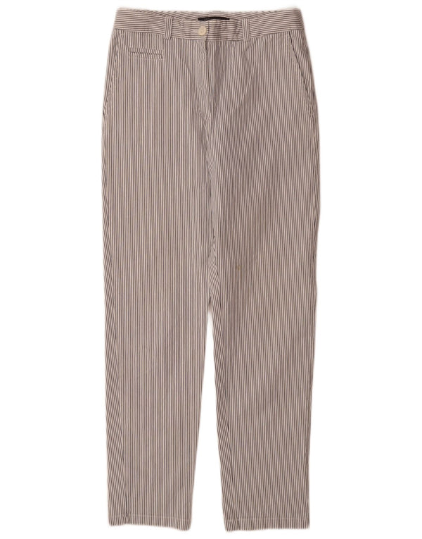 Pantaloni chino da donna Marks & Spencer UK 8 piccoli W28 L30 gessato bianco