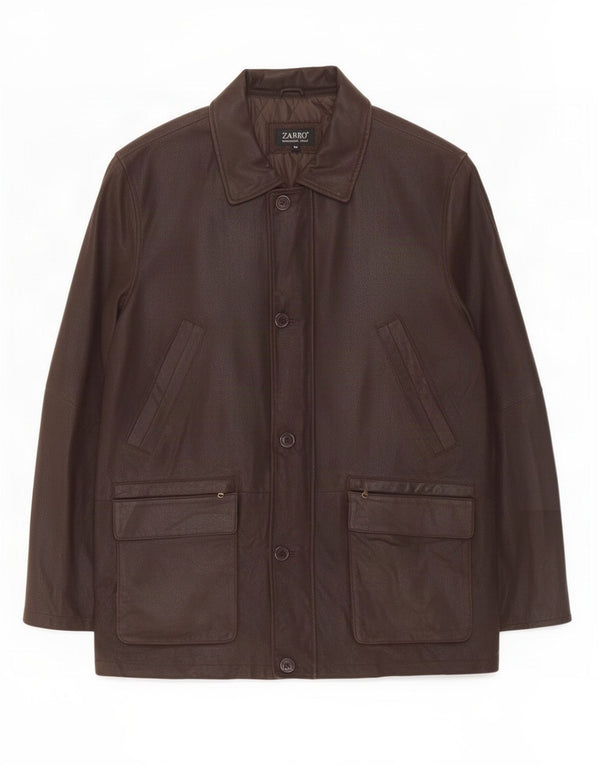 Cappotto antivento in pelle da uomo Zarro IT 54 2XL Marrone