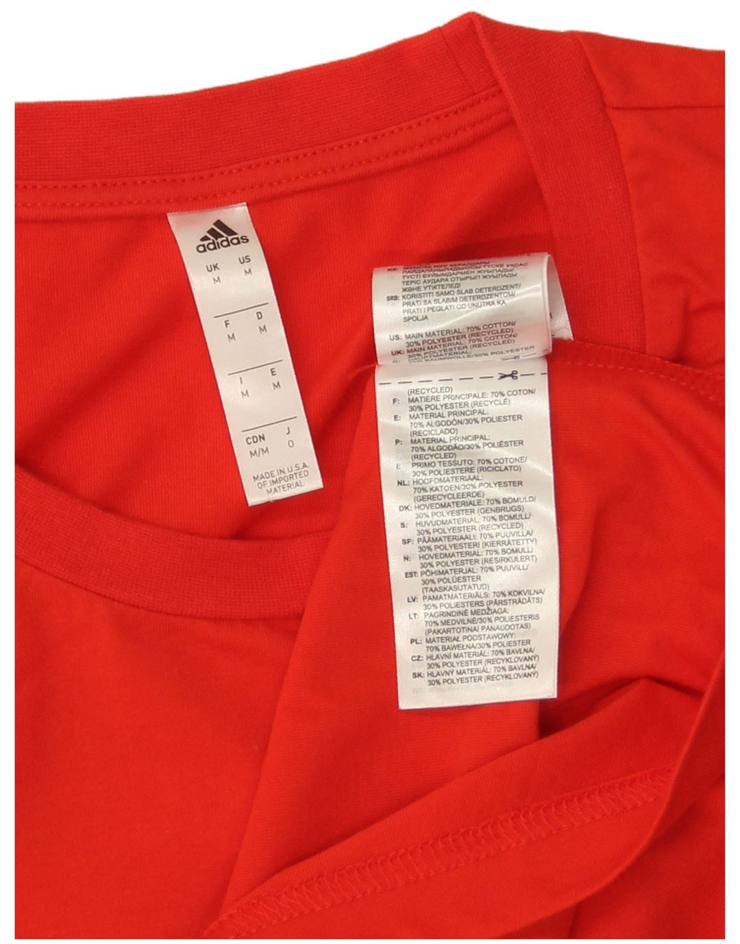 T-shirt grafica da uomo Adidas Top in cotone rosso medio
