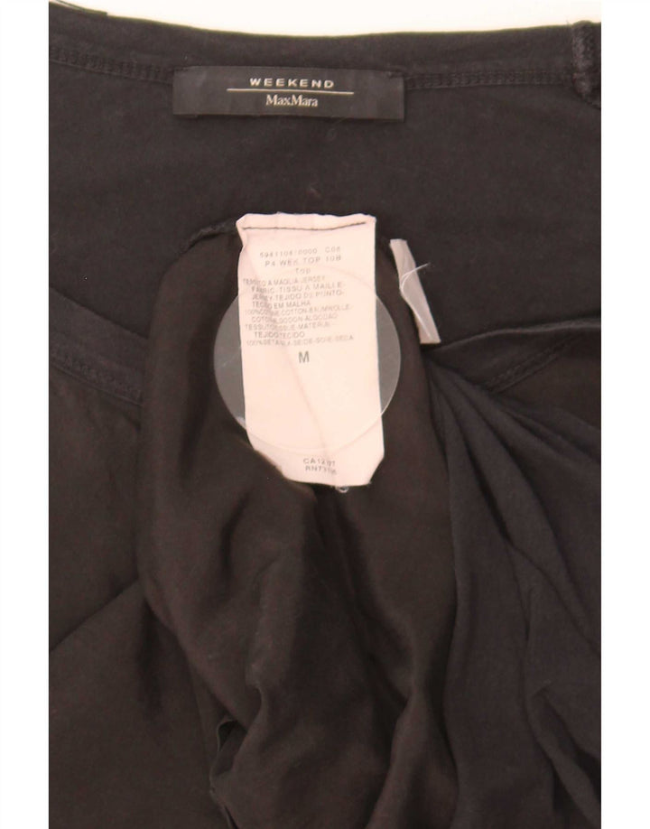 T-shirt weekend da donna Max Mara Top UK 12 cotone nero medio