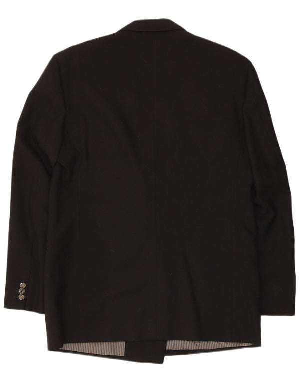 Reda Mens Double Breasted Blazer Jacket IT 50 Large Black Virgin Wool