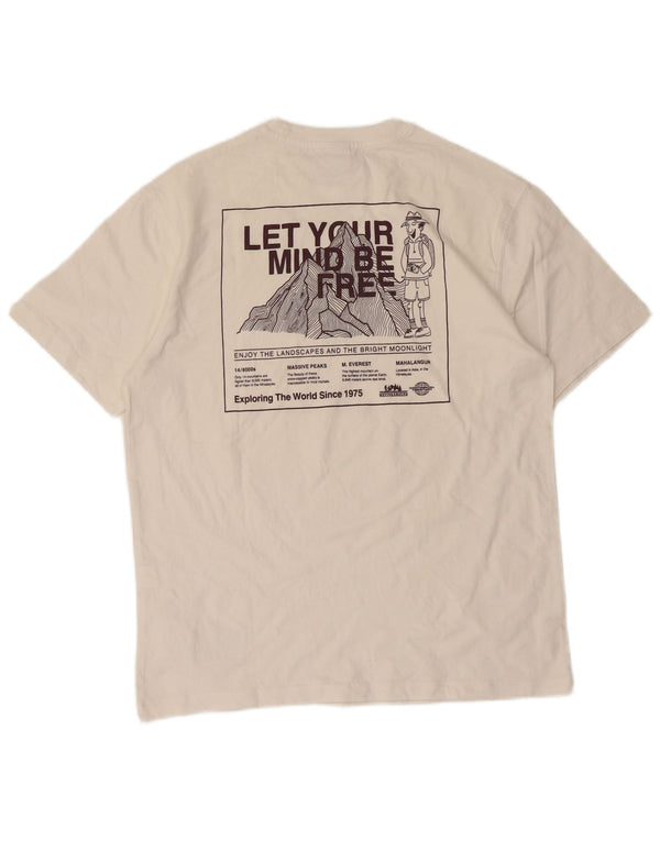 T-shirt grafica da uomo Zara Top Small in cotone bianco