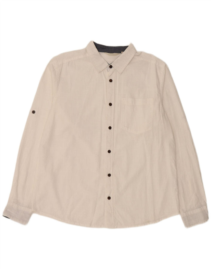 MOUNTAIN WAREHOUSE Camicia da uomo grande in cotone bianco