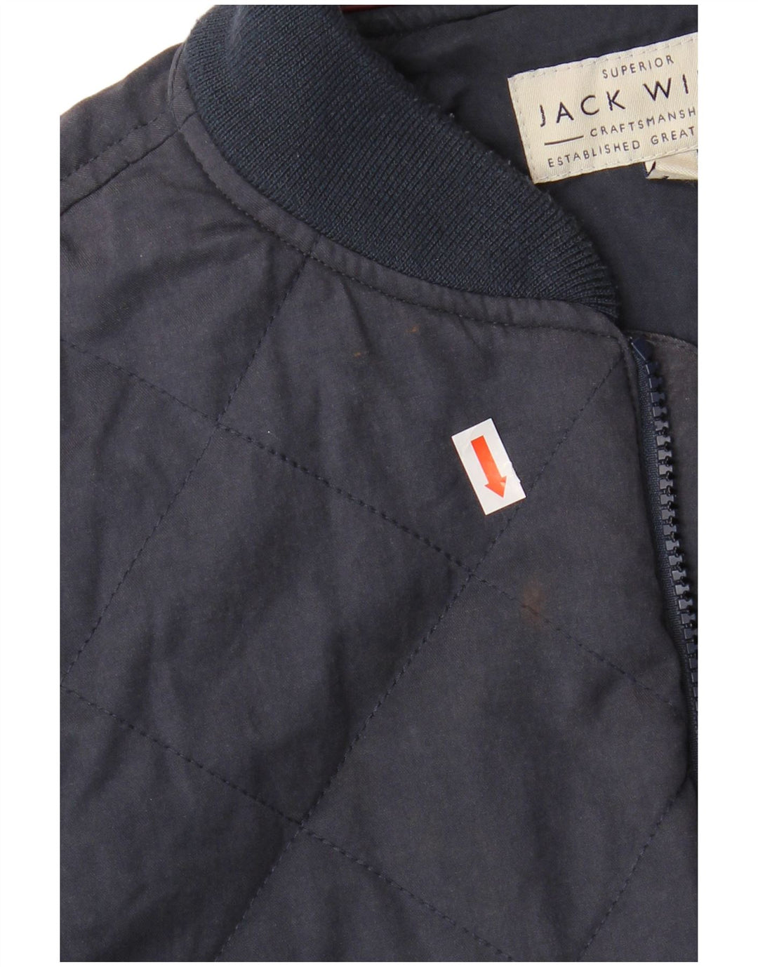 JACK WILLS Giubbotto bomber da uomo UK 36 Piccolo cotone blu navy