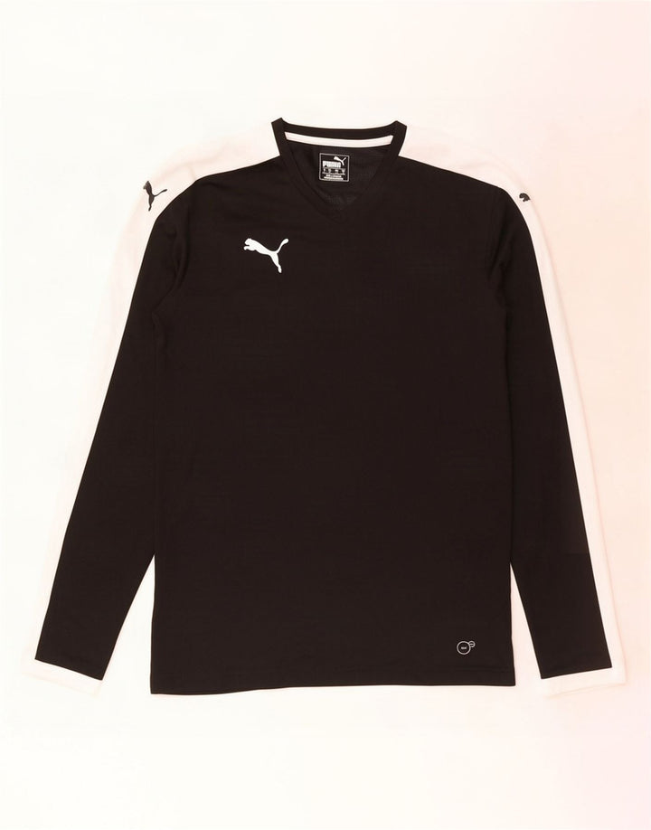 Maglia Puma da uomo a maniche lunghe, colore nero medio, in poliestere color block