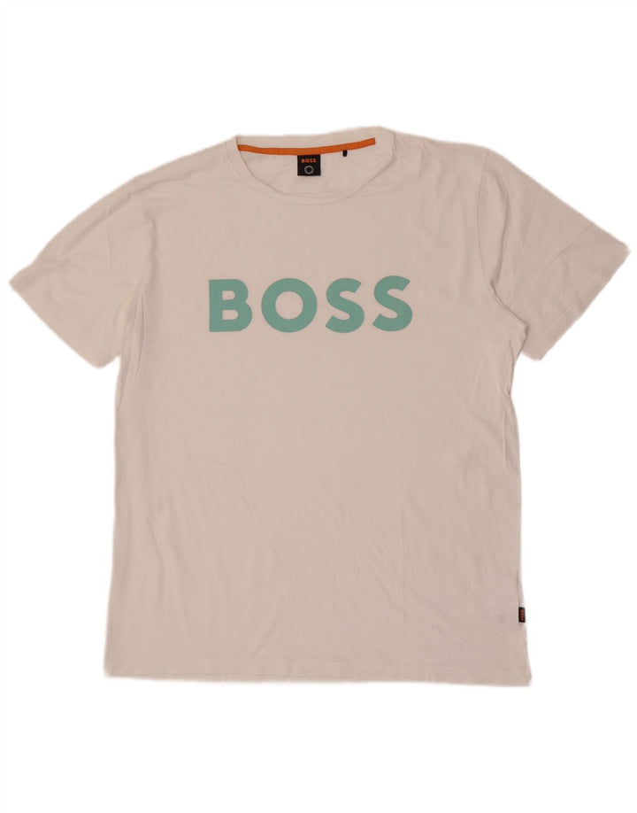 T-shirt grafica da uomo Hugo Boss Top XL in cotone bianco