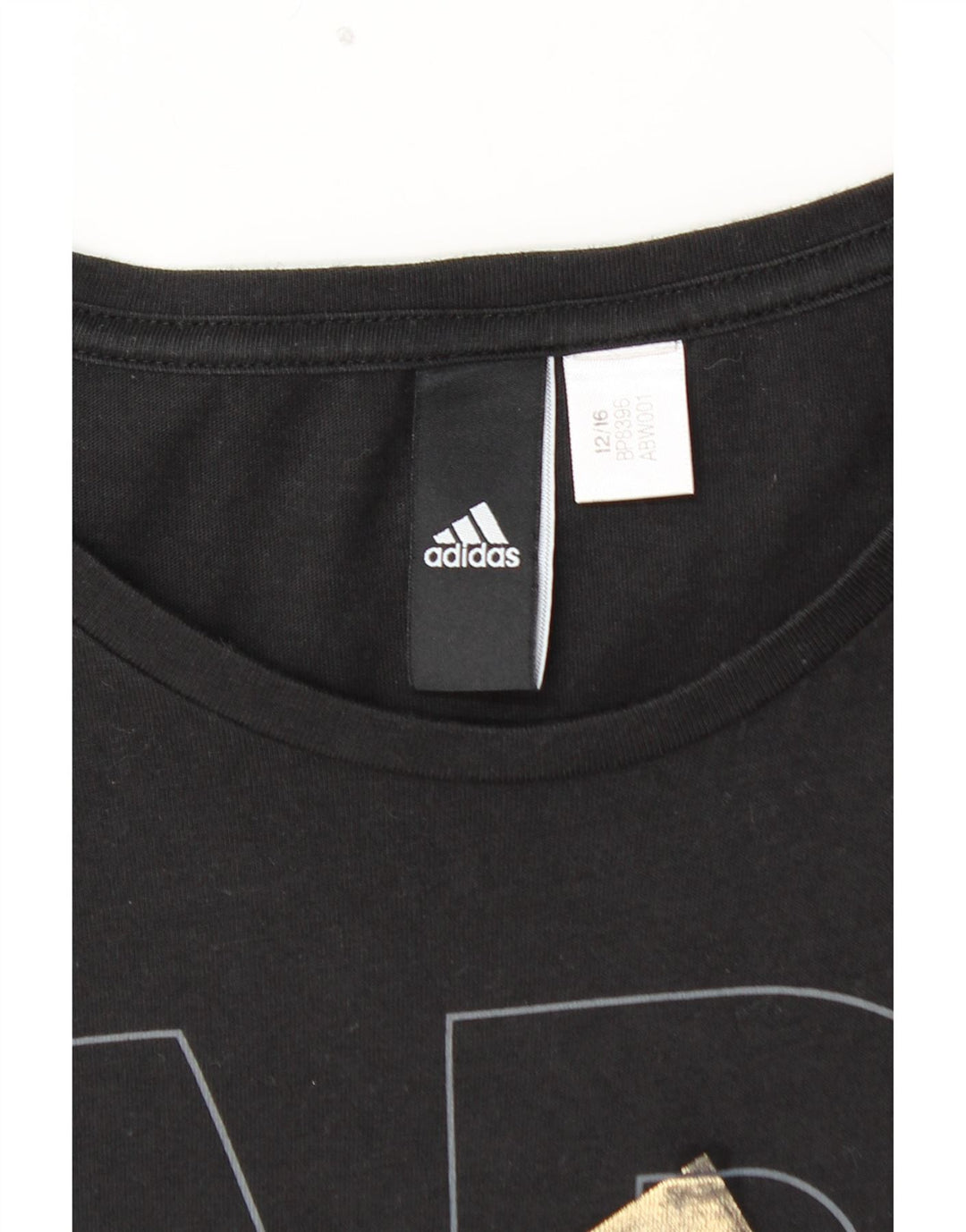 T-shirt grafica da donna ADIDAS Top UK 12 Medium Nero