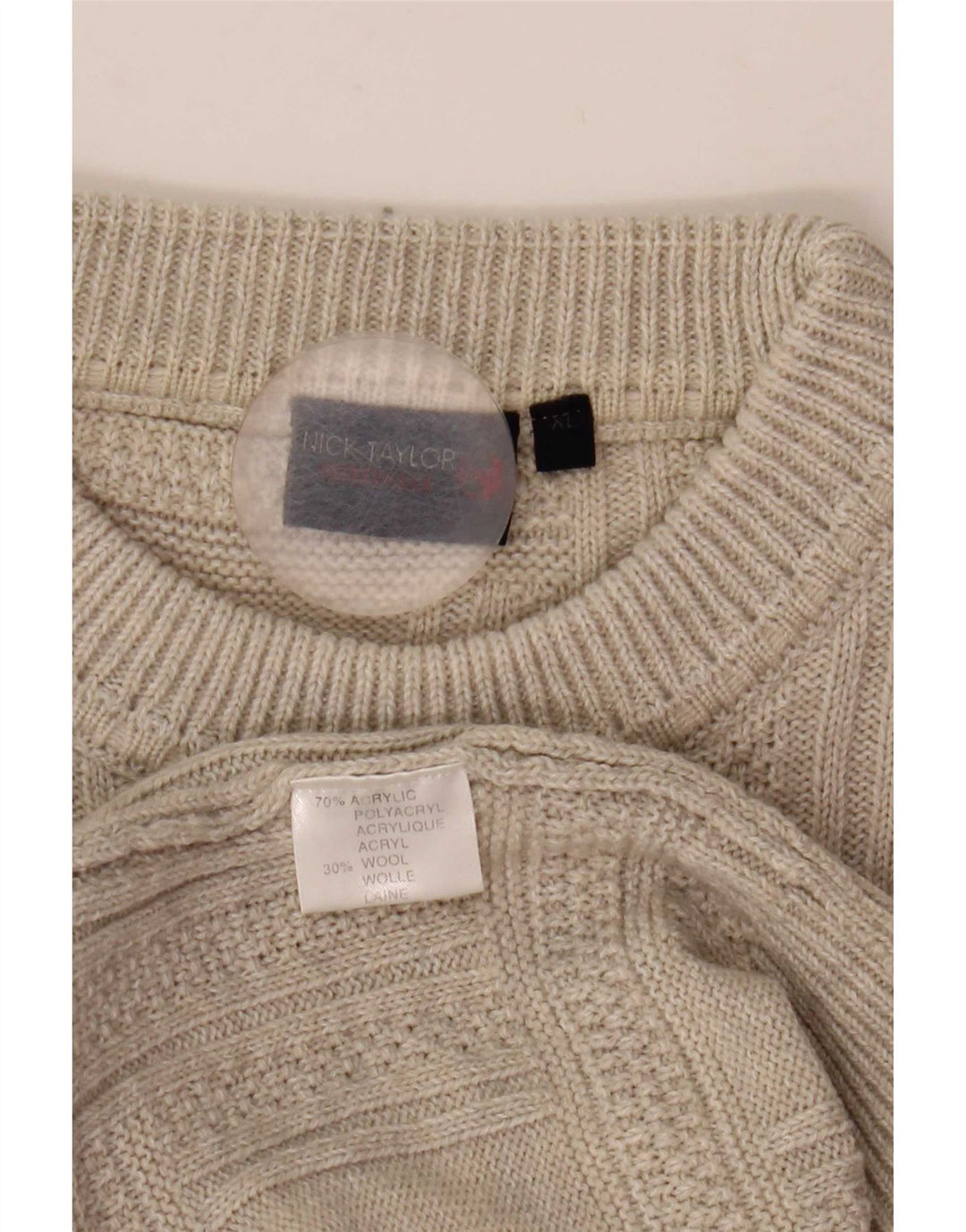 Maglione maglione girocollo da uomo Nick Taylor XL grigio acrilico