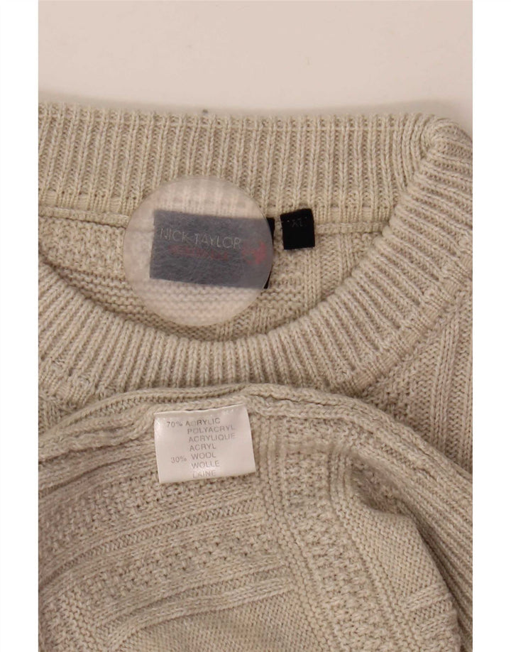 Maglione maglione girocollo da uomo Nick Taylor XL grigio acrilico