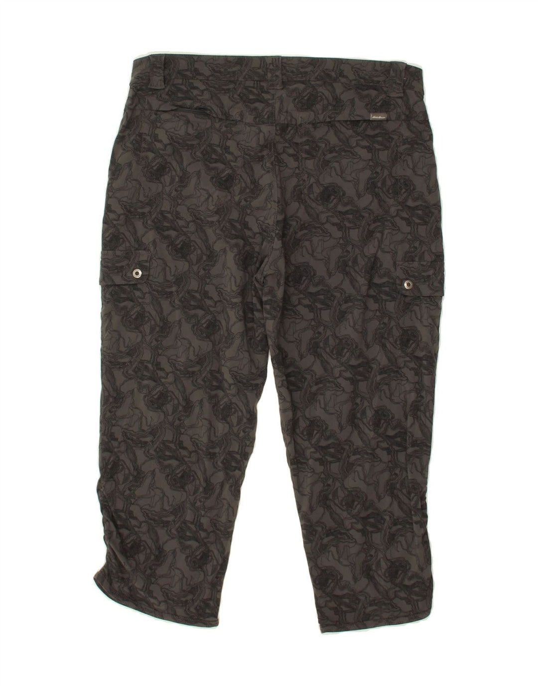EDDIE BAUER Womens Slim Capri Trousers US 8 Medium W27 L21 Grey Floral Vintage Eddie Bauer and Second-Hand Eddie Bauer from Messina Hembry 