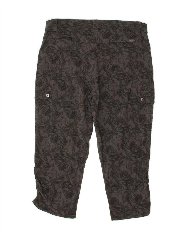 EDDIE BAUER Womens Slim Capri Trousers US 8 Medium W27 L21 Grey Floral Vintage Eddie Bauer and Second-Hand Eddie Bauer from Messina Hembry 