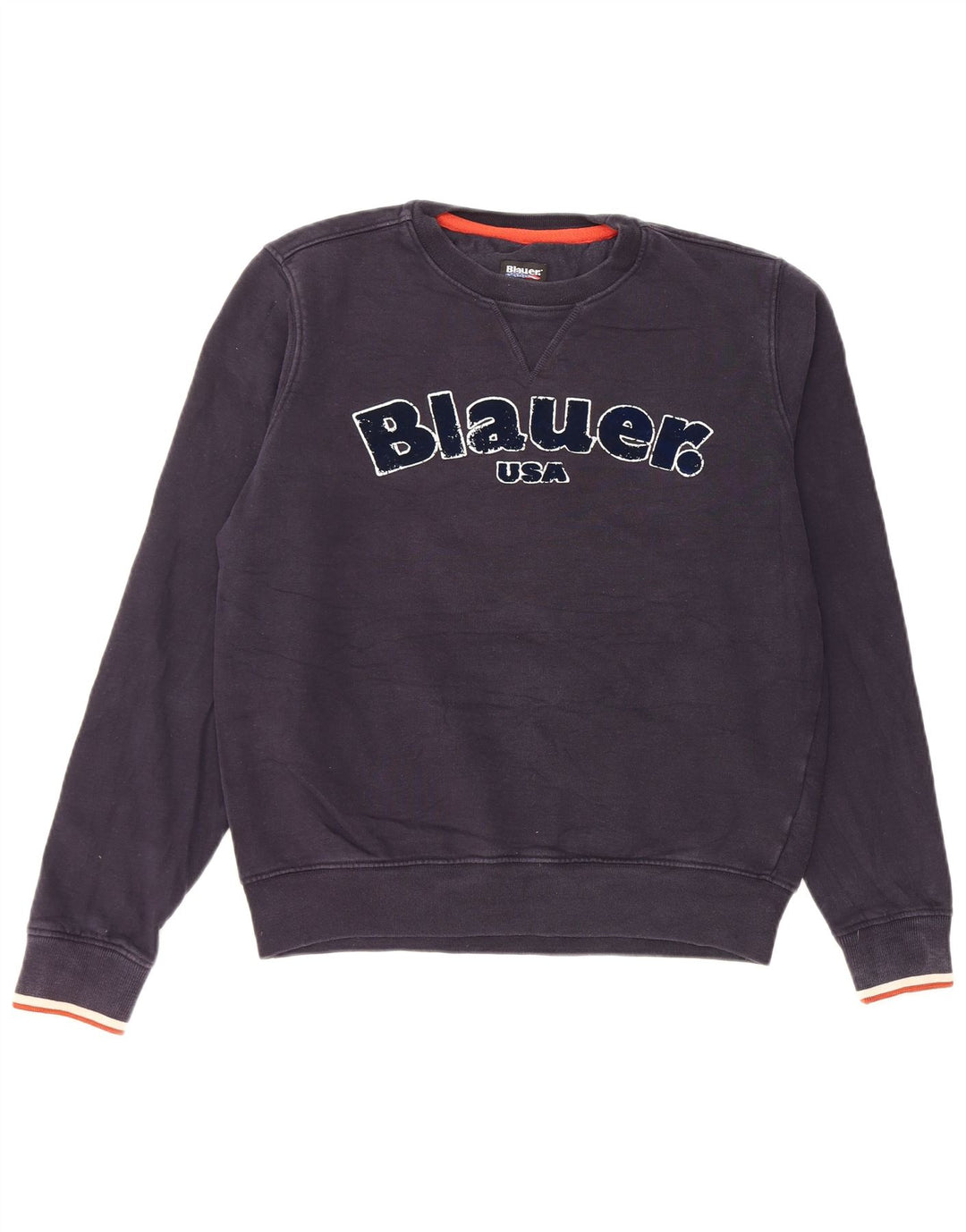 Felpa con grafica Blauer per ragazzi, 13-14 anni, grande, in cotone blu navy