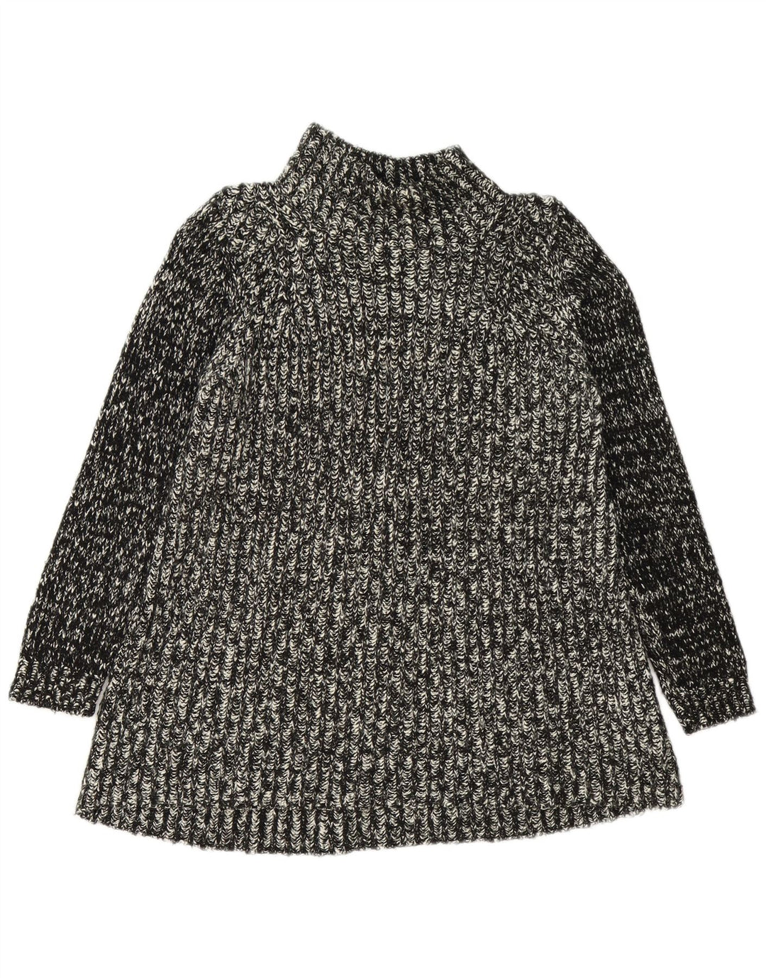 Maglione maglione collo alto da donna Zara UK 14 cotone medio nero screziato