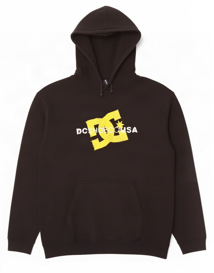 Felpa con cappuccio grafica DC da uomo grande in cotone nero