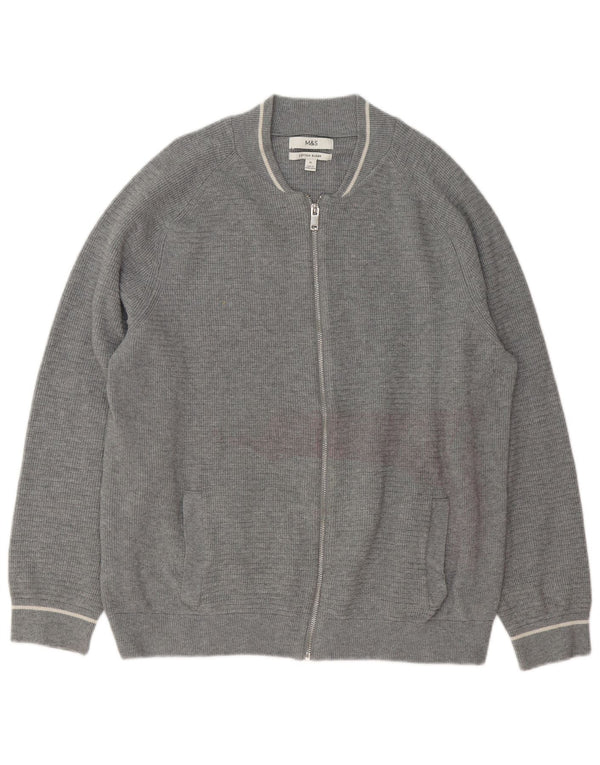 Maglione cardigan da uomo Marks & Spencer XL in cotone grigio