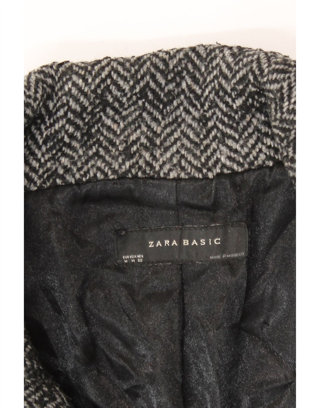 Cappotto Zara da donna UK 14 grigio medio a spina di pesce