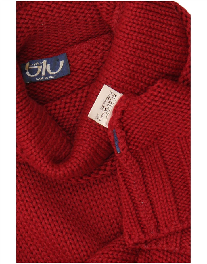 BYBLOS Maglione da donna con collo alto e maglione UK 12 Lana bordeaux medio