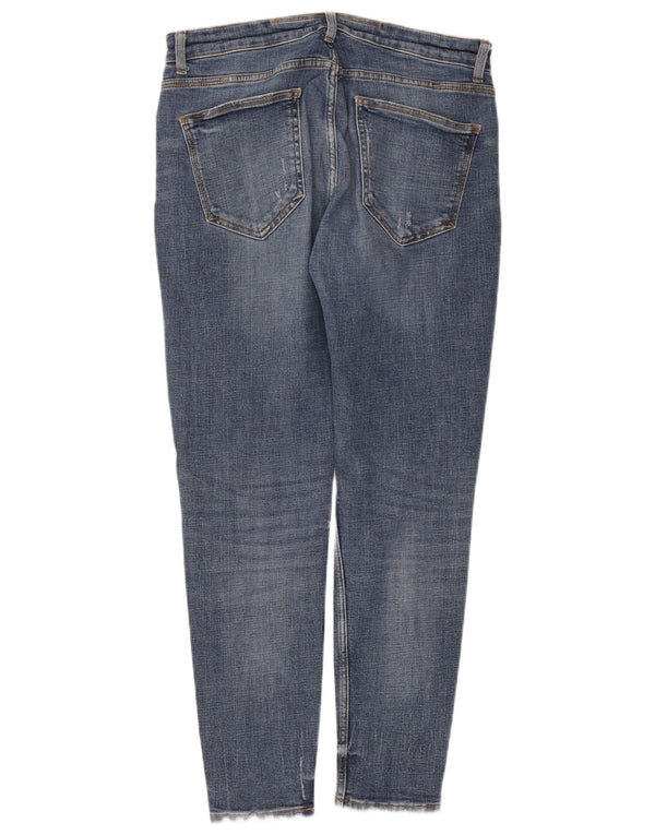 Jeans slim invecchiati da uomo Zara EU 46 XL W36 L31 cotone blu