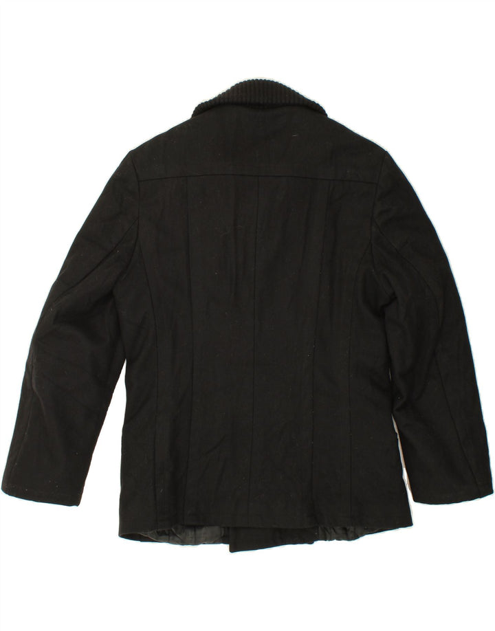 IMPERIAL Womens Double Breasted Coat UK 18 XL Black Wool Vintage Imperial and Second-Hand Imperial from Messina Hembry 