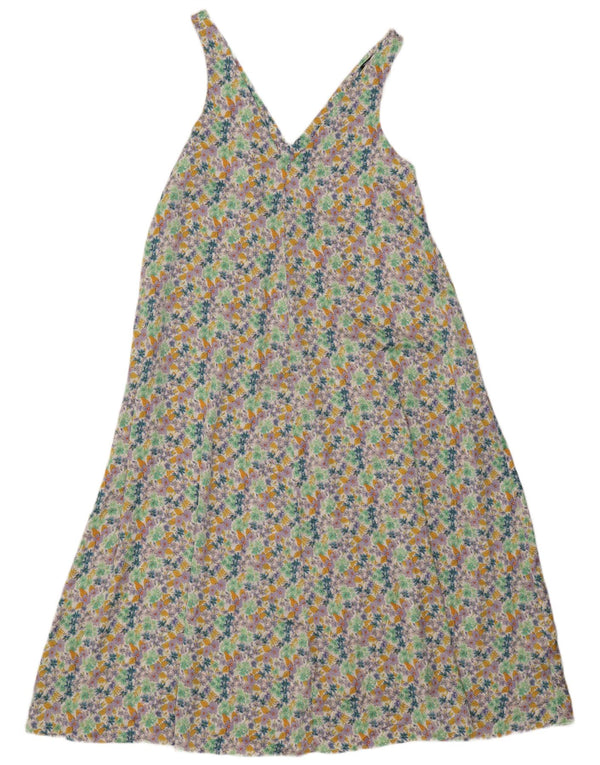 Vestito lungo senza maniche da donna Zara UK 10 piccolo floreale multicolore