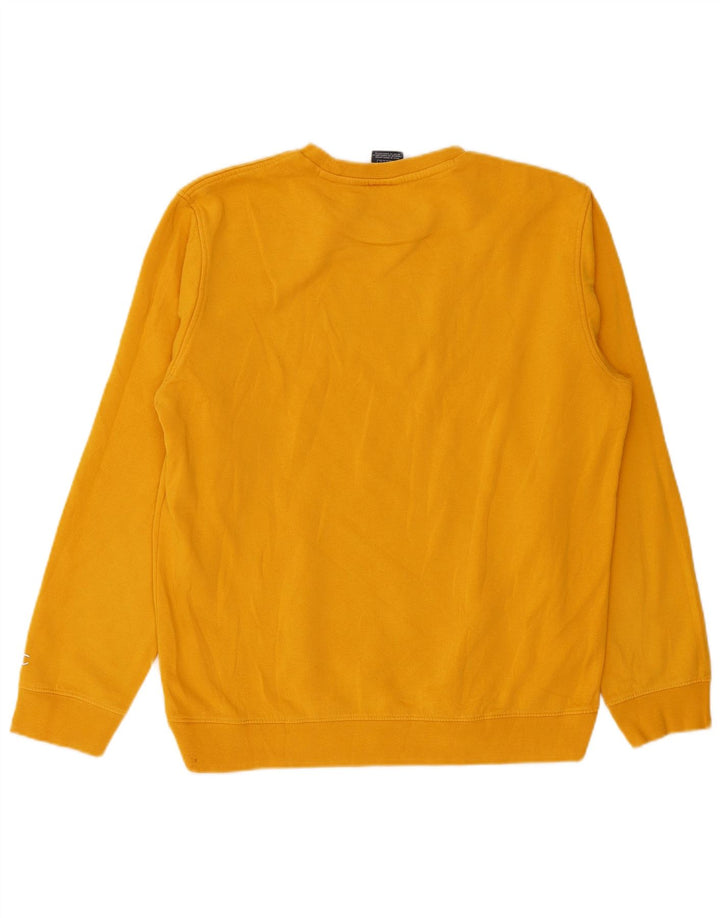 Felpa grafica da uomo Champion, maglione grande, cotone giallo