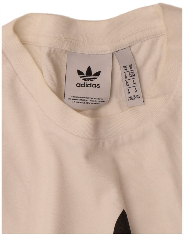 T-shirt grafica da uomo Adidas Top in cotone bianco medio