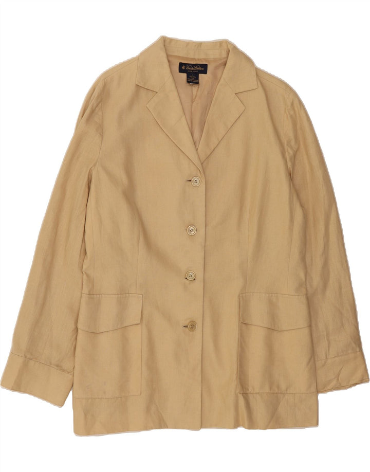 BROOKS BROTHERS Womens Longline 4 Button Blazer Jacket US 14 XL Beige Vintage Brooks Brothers and Second-Hand Brooks Brothers from Messina Hembry 