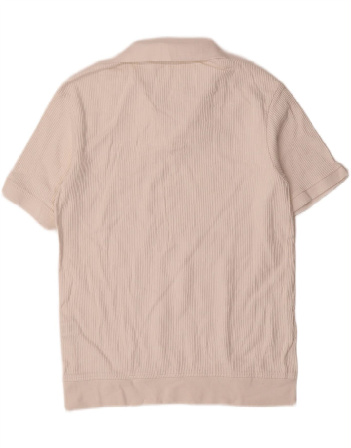 Polo da uomo Zara in cotone a righe bianche medie