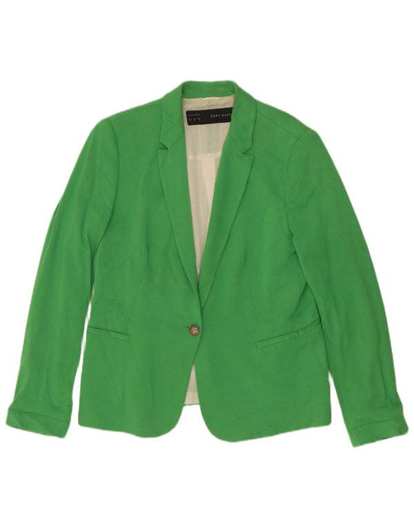 Giacca blazer da donna a 1 bottone Zara UK 18 XL cotone verde