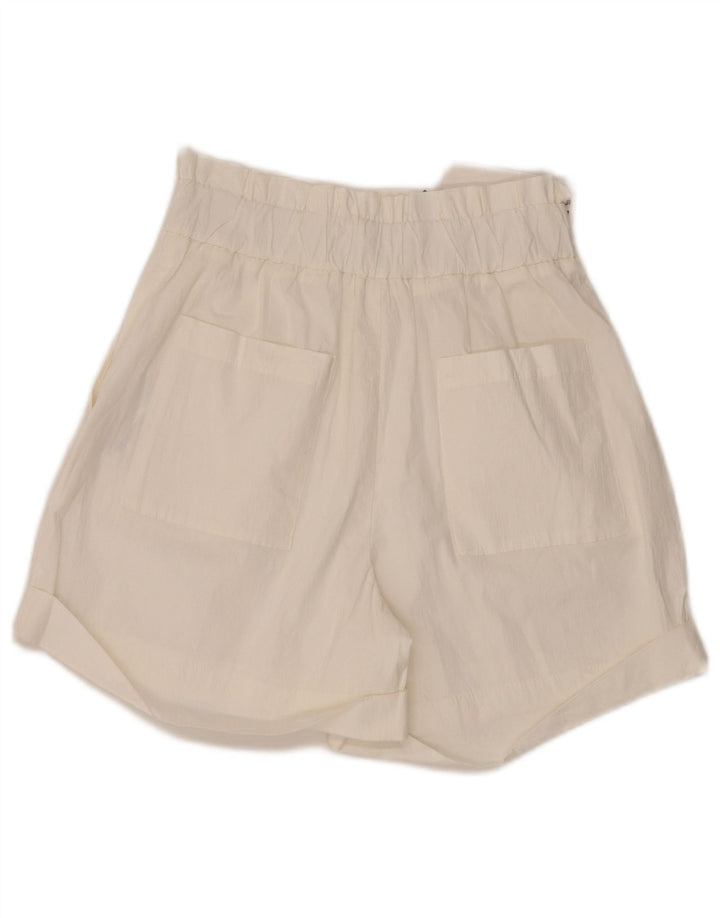 Pantaloncini a vita alta da donna Zara medi W28 cotone bianco