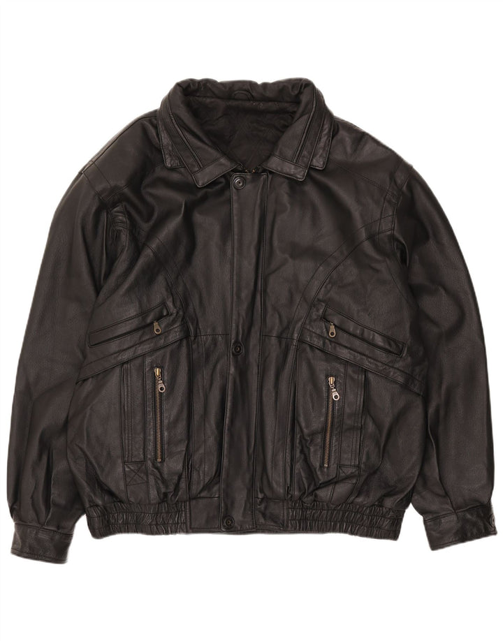 Giacca in pelle da uomo Canda UK 40 grande in pelle nera