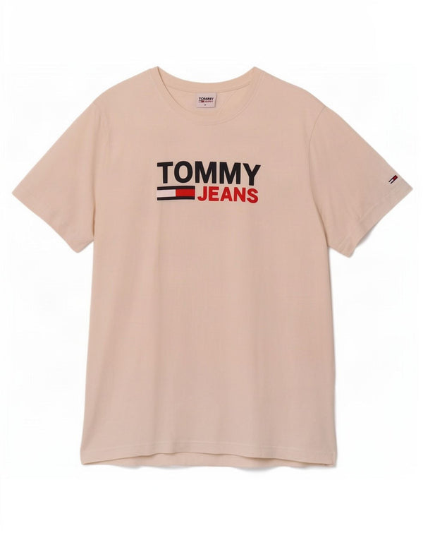 T-shirt grafica da uomo Tommy Hilfiger Top in cotone bianco medio