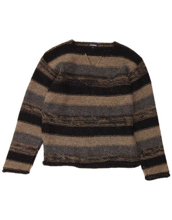 Maglione da uomo con scollo a V Carrera, acrilico a righe grandi multicolori